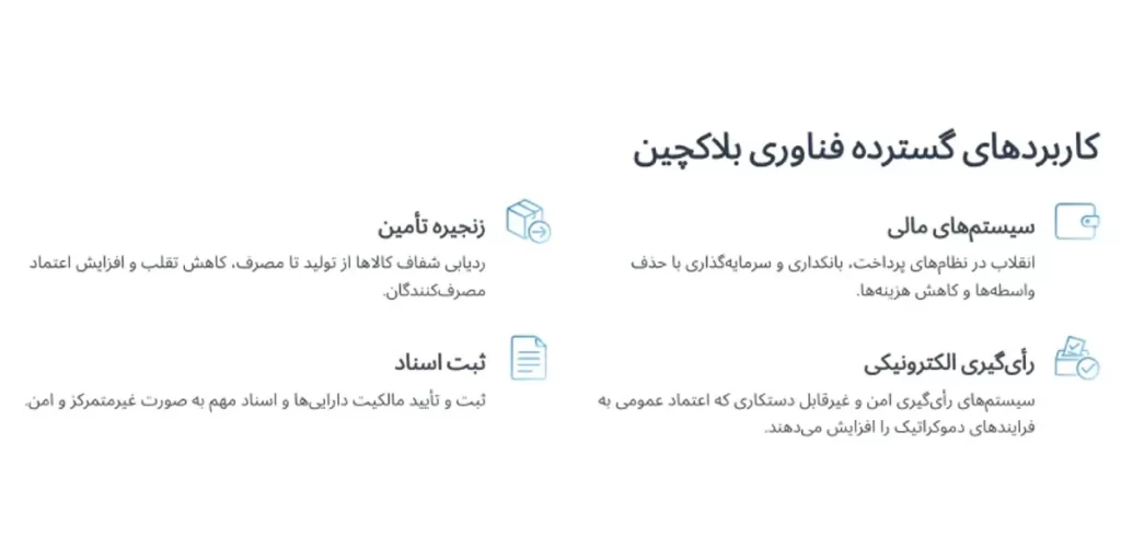 کاربرد های بلاکچین